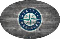Seattle Mariners 46" Distressed Wood Oval Sign