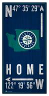 Seattle Mariners 6" x 12" Coordinates Sign