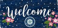 Seattle Mariners 6" x 12" Floral Welcome Sign