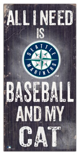 Seattle Mariners 6&quot; x 12&quot; Football & My Cat Sign