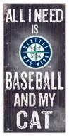 Seattle Mariners 6" x 12" Football & My Cat Sign