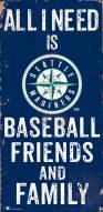Seattle Mariners 6" x 12" Friends & Family Sign