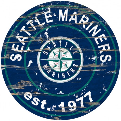 Seattle Mariners Distressed Round Sign