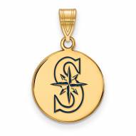 Seattle Mariners Sterling Silver Gold Plated Medium Pendant