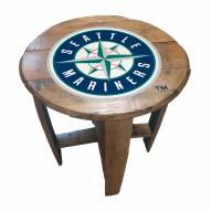 Seattle Mariners Oak Barrel Table
