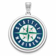 Seattle Mariners Sterling Silver Disc Pendant