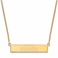 Seattle Mariners Sterling Silver Gold Plated Bar Necklace