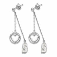 Seattle Mariners Sterling Silver Heart Earrings