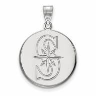 Seattle Mariners Sterling Silver Large Disc Pendant