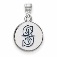 Seattle Mariners Sterling Silver Small Enameled Pendant