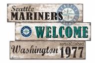 Seattle Mariners Welcome 3 Plank Sign