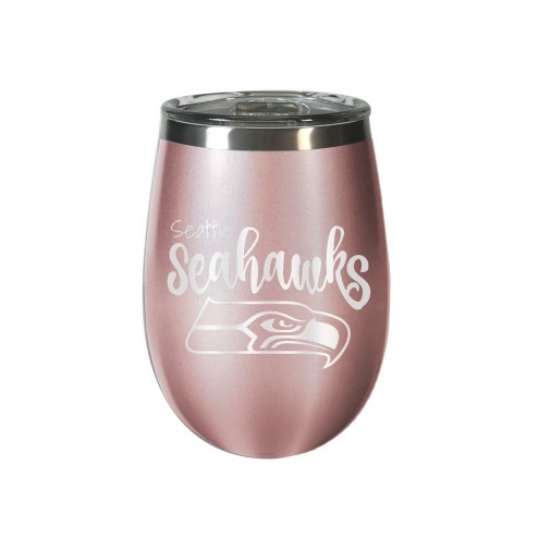 Seattle Seahawks 10 oz. Rose Gold Blush Wine Tumbler