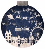 Seattle Seahawks 12" Christmas Village Wall Art