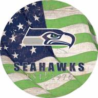 Seattle Seahawks 12" Team Color Flag Circle Sign