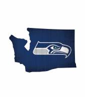 Seattle Seahawks 12" Team Color Logo State Sign