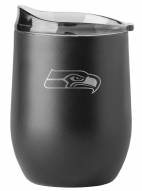 Seattle Seahawks 16 oz. Powder Coat Black Etch Curved Beverage Glass