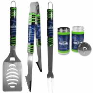 Seattle Seahawks 3 Piece Tailgater BBQ Set and Salt and Pepper Shaker Set