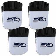 Seattle Seahawks 4 Pack Chip Clip Magnet with Bottle Opener