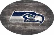 Seattle Seahawks 46" Distressed Wood Oval Sign