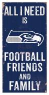 Seattle Seahawks 6" x 12" Friends & Family Sign