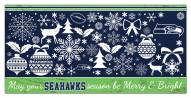 Seattle Seahawks 6" x 12" Merry & Bright Sign