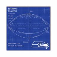 Seattle Seahawks Ball Blueprint 10" x 10" Sign