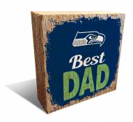 Seattle Seahawks Best Dad 6" x 6" Block