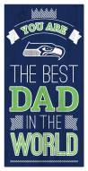 Seattle Seahawks Best Dad in the World 6" x 12" Sign