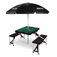 Seattle Seahawks Black Picnic Table w/Umbrella