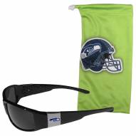 Seattle Seahawks Chrome Wrap Sunglasses & Bag