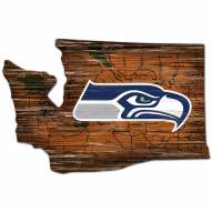 Seattle Seahawks Distressed State with Logo Sign