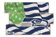 Seattle Seahawks Flag 3 Plank Sign