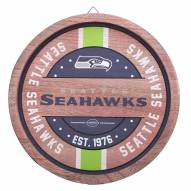 Seattle Seahawks Wood Barrel Sign