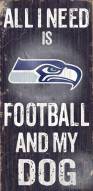 Seattle Seahawks Football & Dog Wood Sign