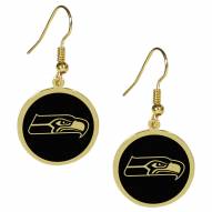 Seattle Seahawks Gold Tone Earrings