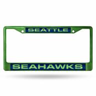 Seattle Seahawks Laser Colored Chrome License Plate Frame