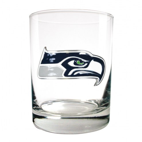 Seattle Seahawks Logo Rocks Glass - Set of 2