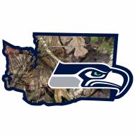Seattle Seahawks State Decal w/Mossy Oak Camo