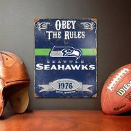 Seattle Seahawks Vintage Metal Sign