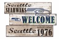 Seattle Seahawks Welcome 3 Plank Sign