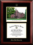 Seton Hall Pirates Gold Embossed Diploma Frame with Campus Images Lithograph
