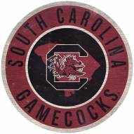 South Carolina Gamecocks 12" Circle with State Sign