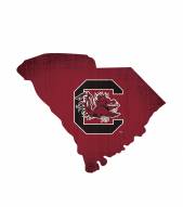 South Carolina Gamecocks 12" Team Color Logo State Sign
