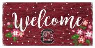 South Carolina Gamecocks 6" x 12" Floral Welcome Sign