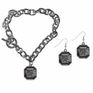 South Carolina Gamecocks Chain Bracelet & Dangle Earring Set
