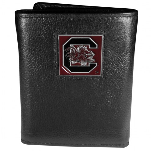 South Carolina Gamecocks Deluxe Leather Tri-fold Wallet