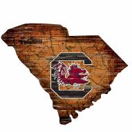 South Carolina Gamecocks Distressed State with Logo Sign