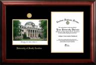 South Carolina Gamecocks Gold Embossed Diploma Frame with Campus Images Lithograph