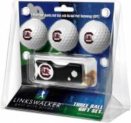 South Carolina Gamecocks Golf Ball Gift Pack with Spring Action Divot Tool
