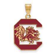 South Carolina Gamecocks Sterling Silver Gold Plated Large Pendant